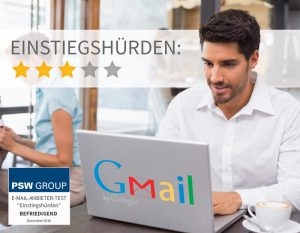 Einstiegshürden bei Gmail 3 vo 5 Punkten