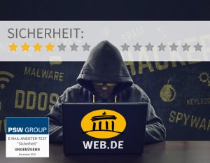 Sicherheit bei Web.de 4 von 14 Punkten