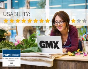 Usability bei GMX 9 von 11 Punkten