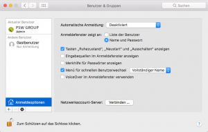 MacOS Sierra - Benutzer und Gruppen