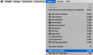 MacOS Sierra - Gehe zu Ordner