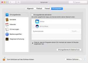 MacOS Sierra - Privatsphäre