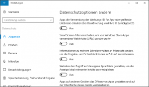 Windows 10 Datenschutz