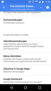 Android Aktivitätseinstellungen