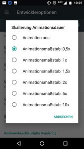 Android Animationsmaßstab