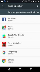 Android Menüpunkt Apps