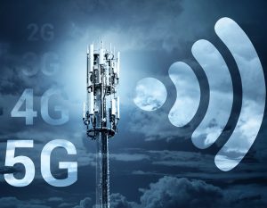 5G Fast speed Wireless internet connection communication mobile technology concept