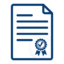Symbol eines Dokuments mit Siegel als Darstellung eines SSL-Einzelzertifikats.