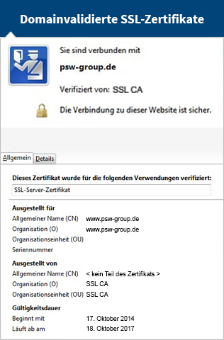 Domainvalidierte SSL-Zertifikate