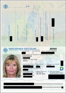 Deutschland - Reisepass schwärzen